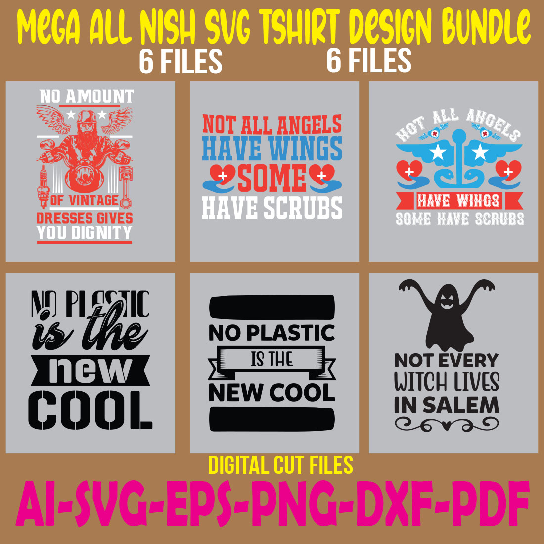 Mega All Nish SVG Tshirt Design Bundle cover image.