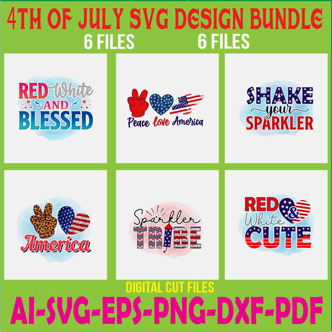 4th of July SVG Design Bundle cover image.