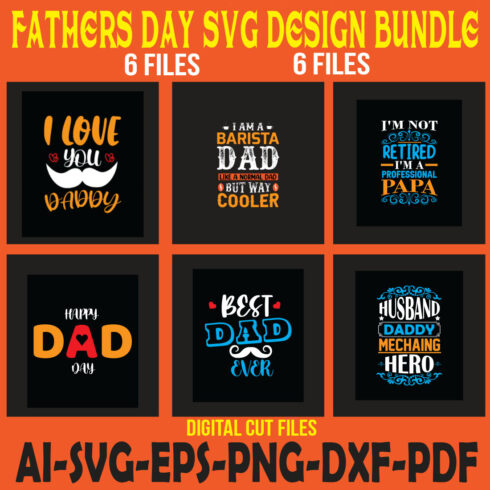 Fathers Day SVG Design Bundle cover image.