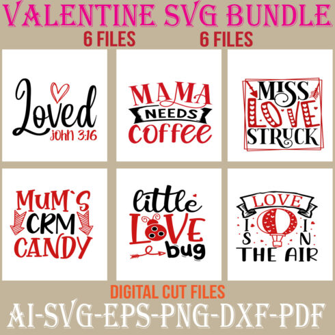 Valentine SVG Bundle cover image.