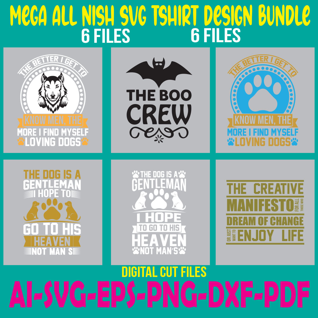 Mega All Nish SVG Tshirt Design Bundle cover image.