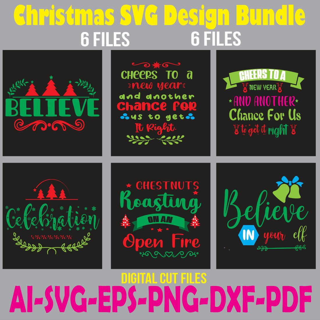 Christmas SVG Design Bundle cover image.