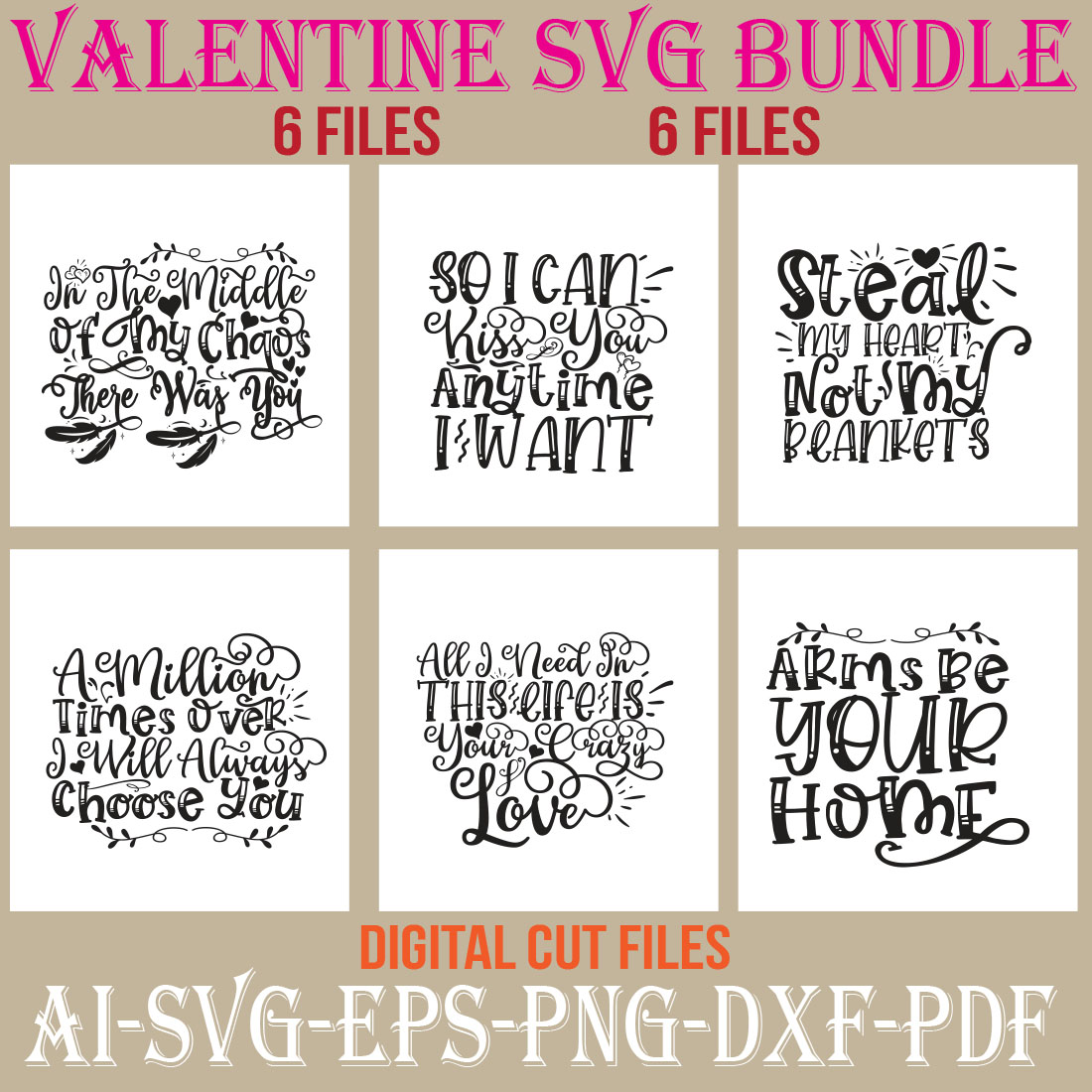 Valentine SVG Bundle cover image.