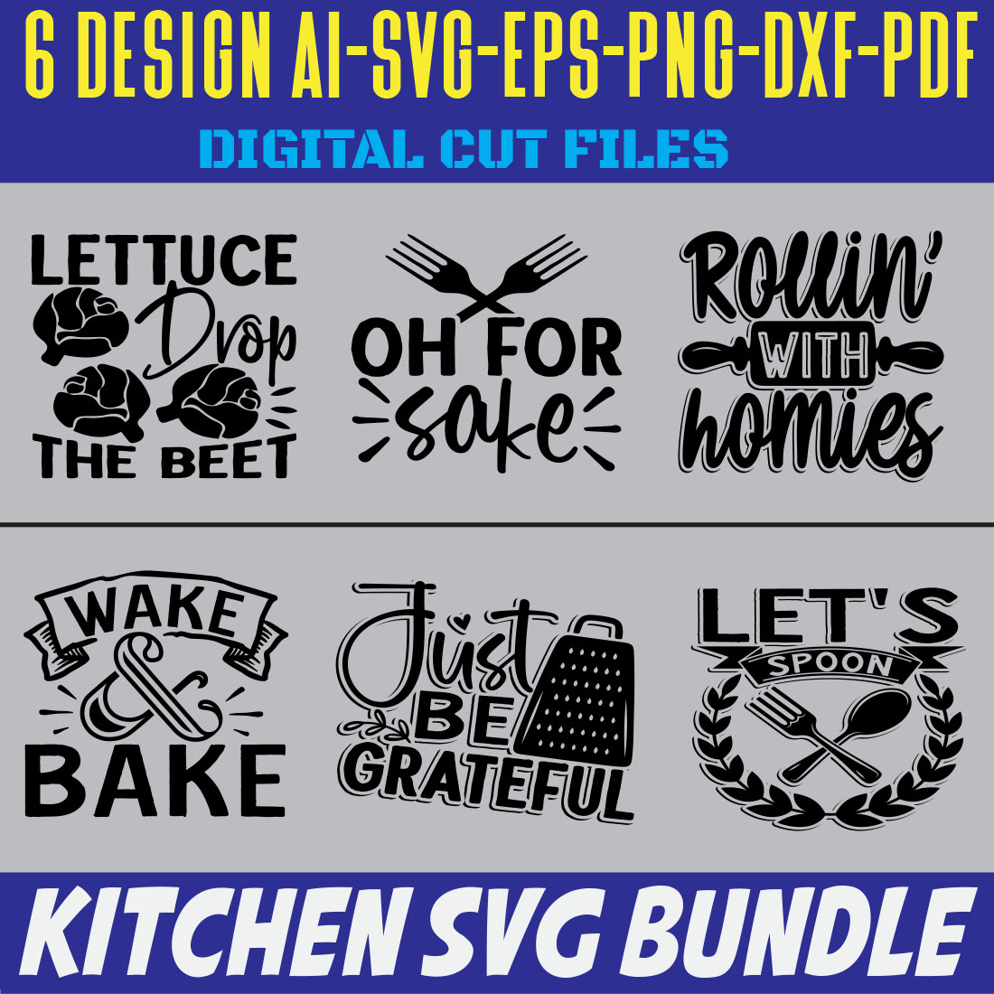 Kitchen SVG Bundle cover image.