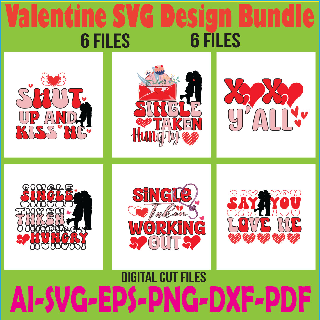 Valentine SVG Design Bundle cover image.