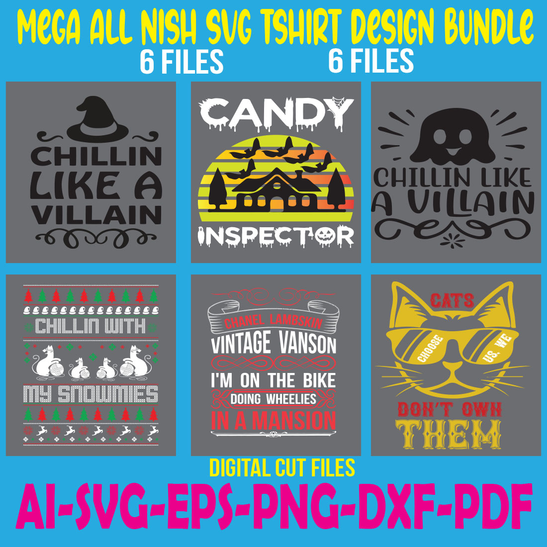 Mega All Nish SVG Tshirt Design Bundle cover image.