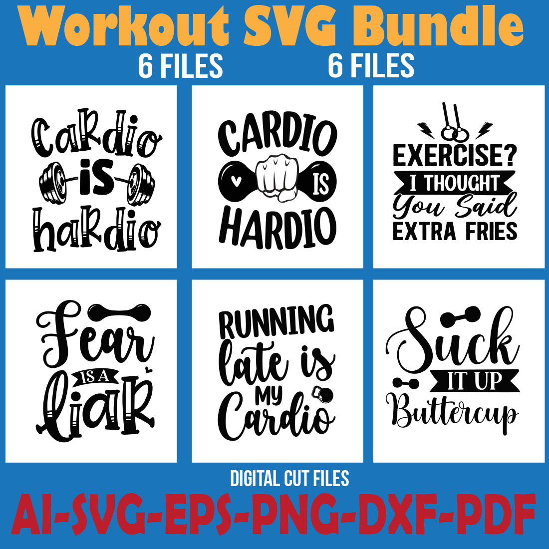 Workout SVG Bundle cover image.