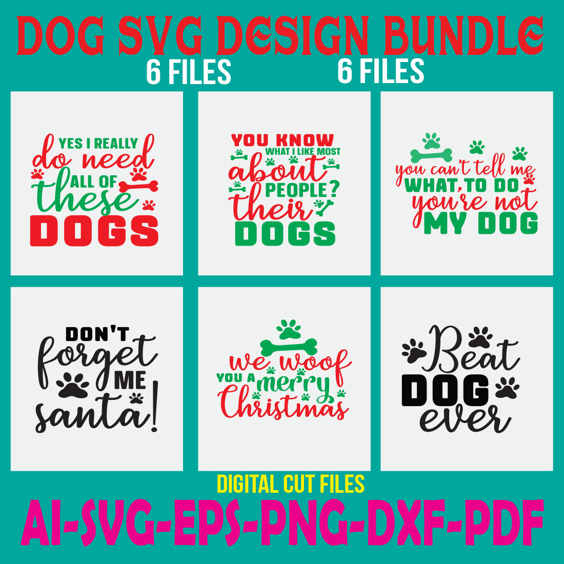 Dog SVG Design Bundle cover image.