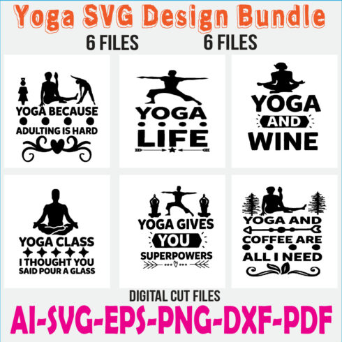 Yoga SVG Design Bundle cover image.