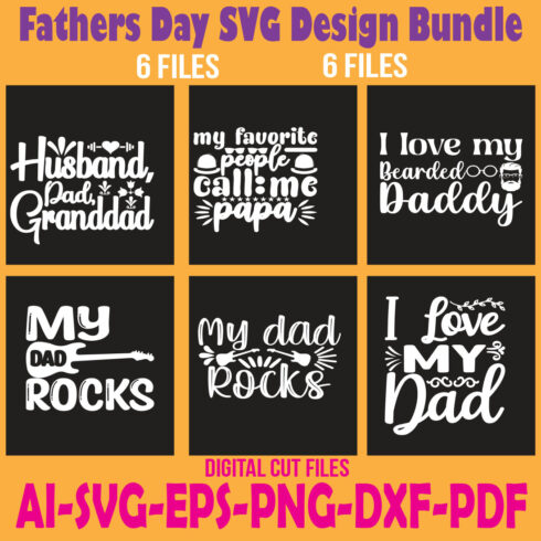 Fathers Day SVG Design Bundle cover image.