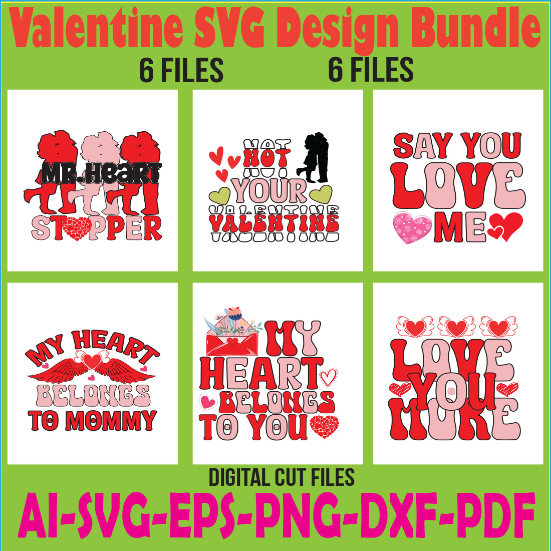 Valentine SVG Design Bundle cover image.