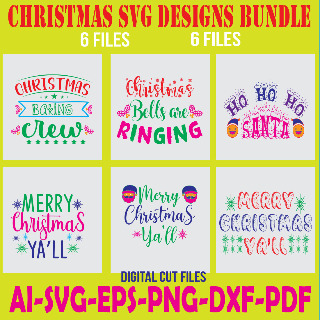 Christmas SVG Designs Bundle cover image.