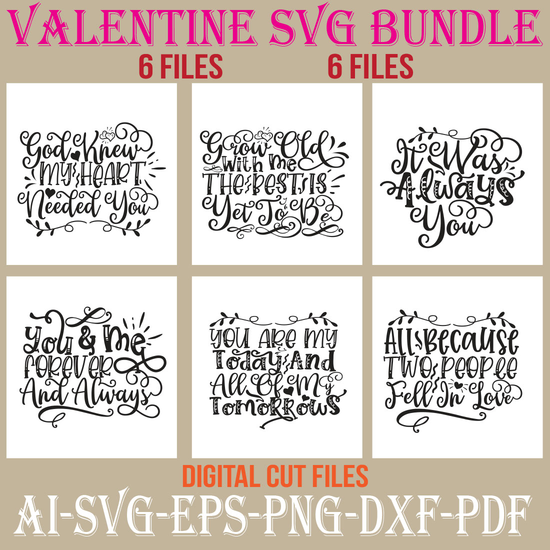 Love SVG Bundle cover image.