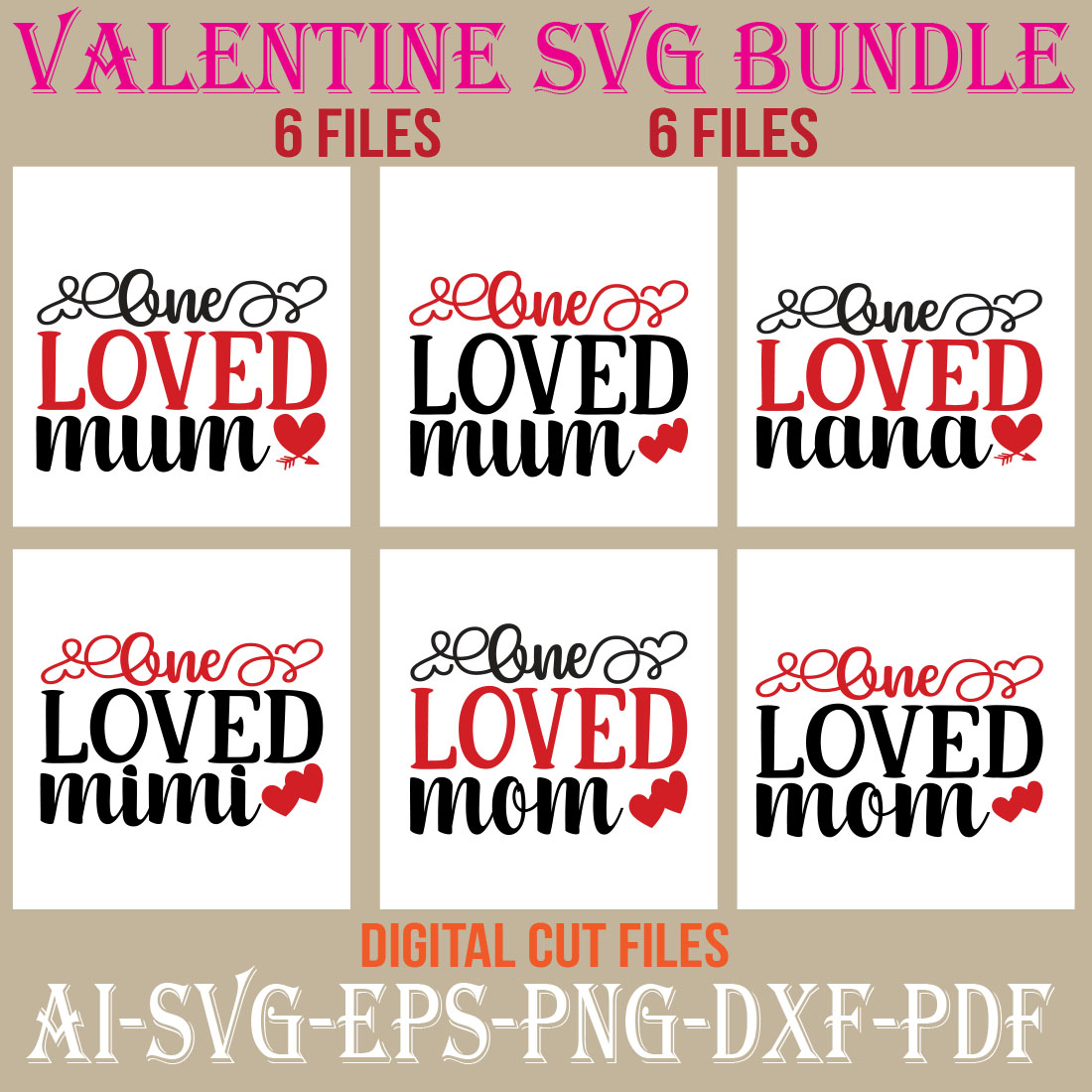 Valentine SVG Bundle cover image.