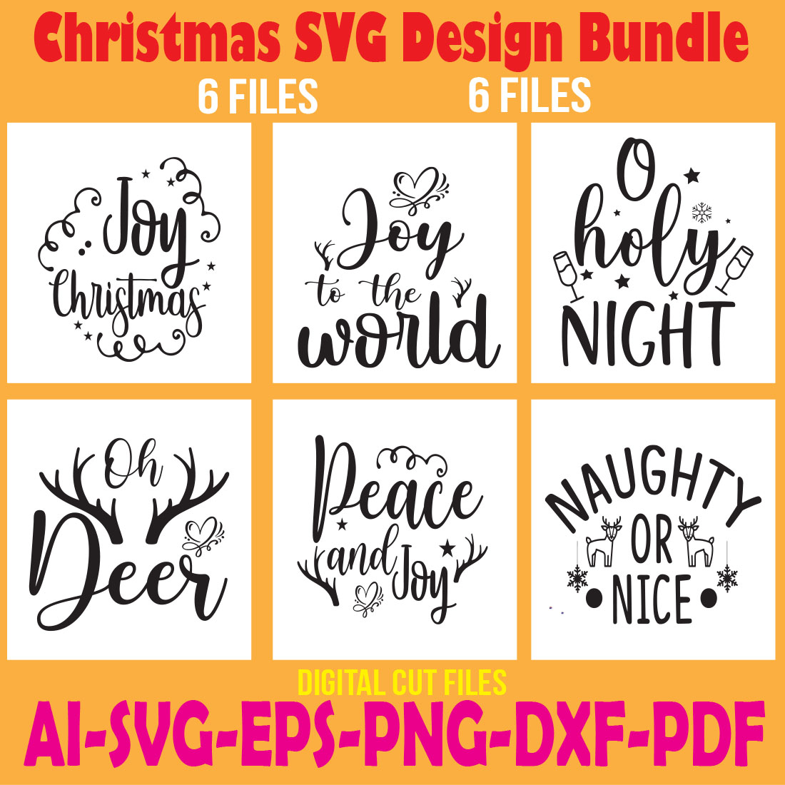 Christmas SVG Design Bundle cover image.