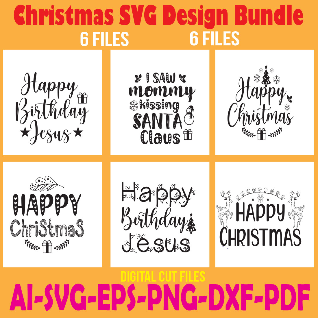 Christmas SVG Design Bundle cover image.