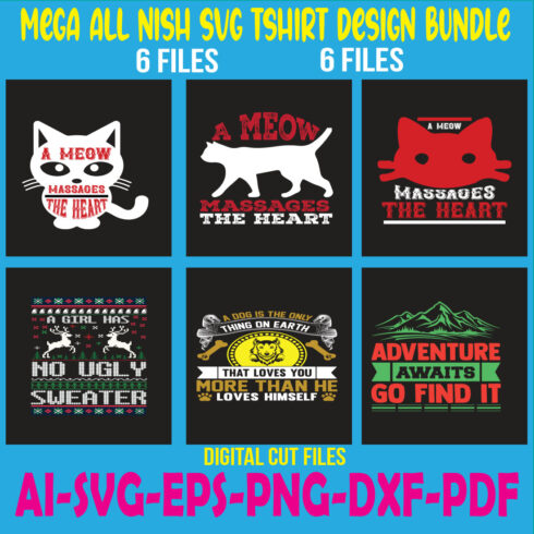 Mega All Nish SVG Tshirt Design Bundle cover image.