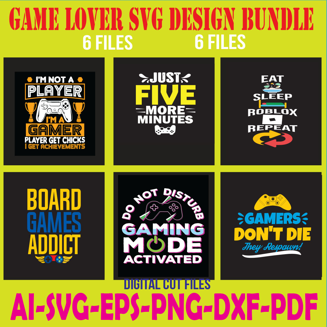 Game Lover SVG Design Bundle cover image.