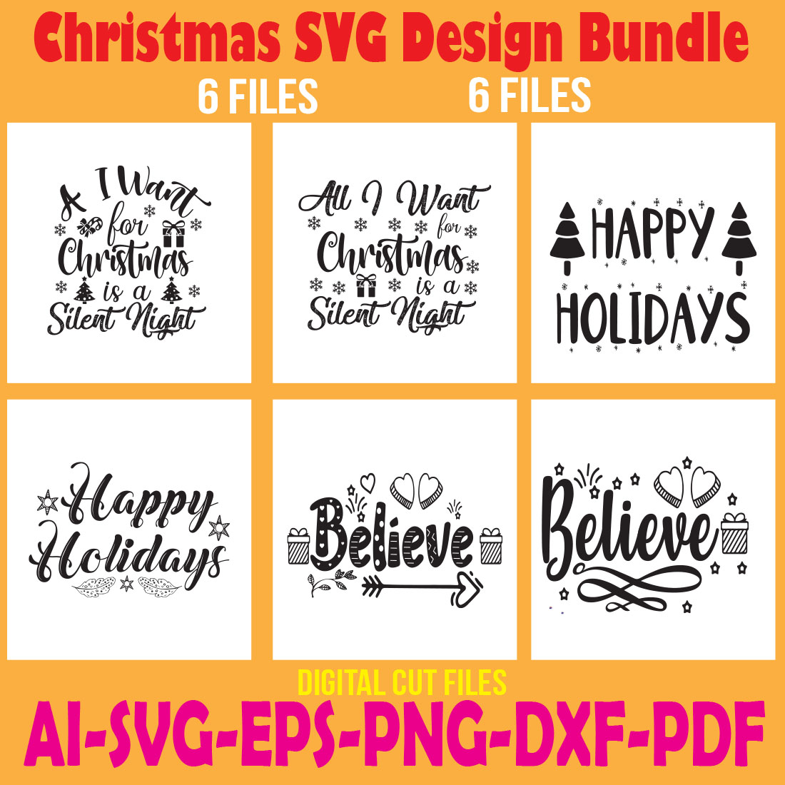 Christmas SVG Design Bundle cover image.