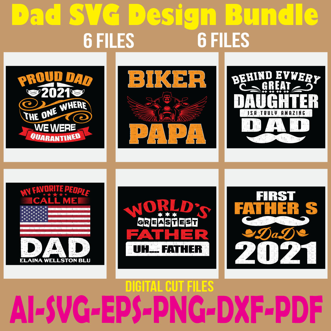 Dad SVG Design Bundle cover image.