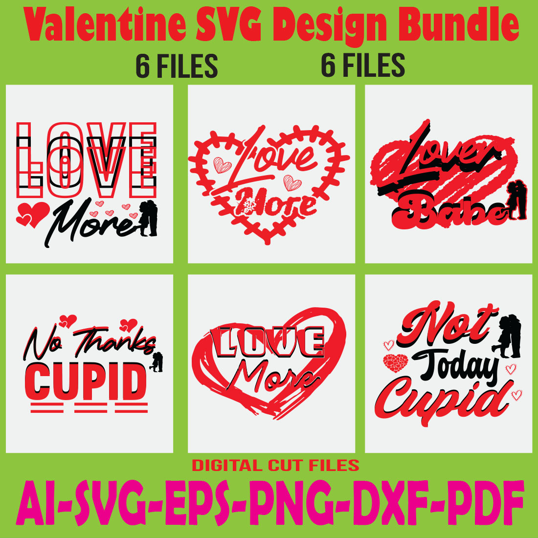 Valentine SVG Design Bundle cover image.