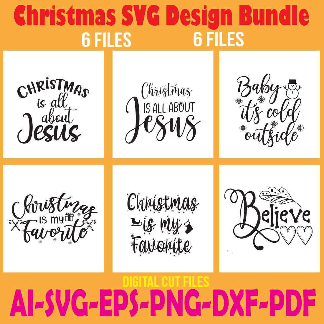 Christmas SVG Design Bundle cover image.