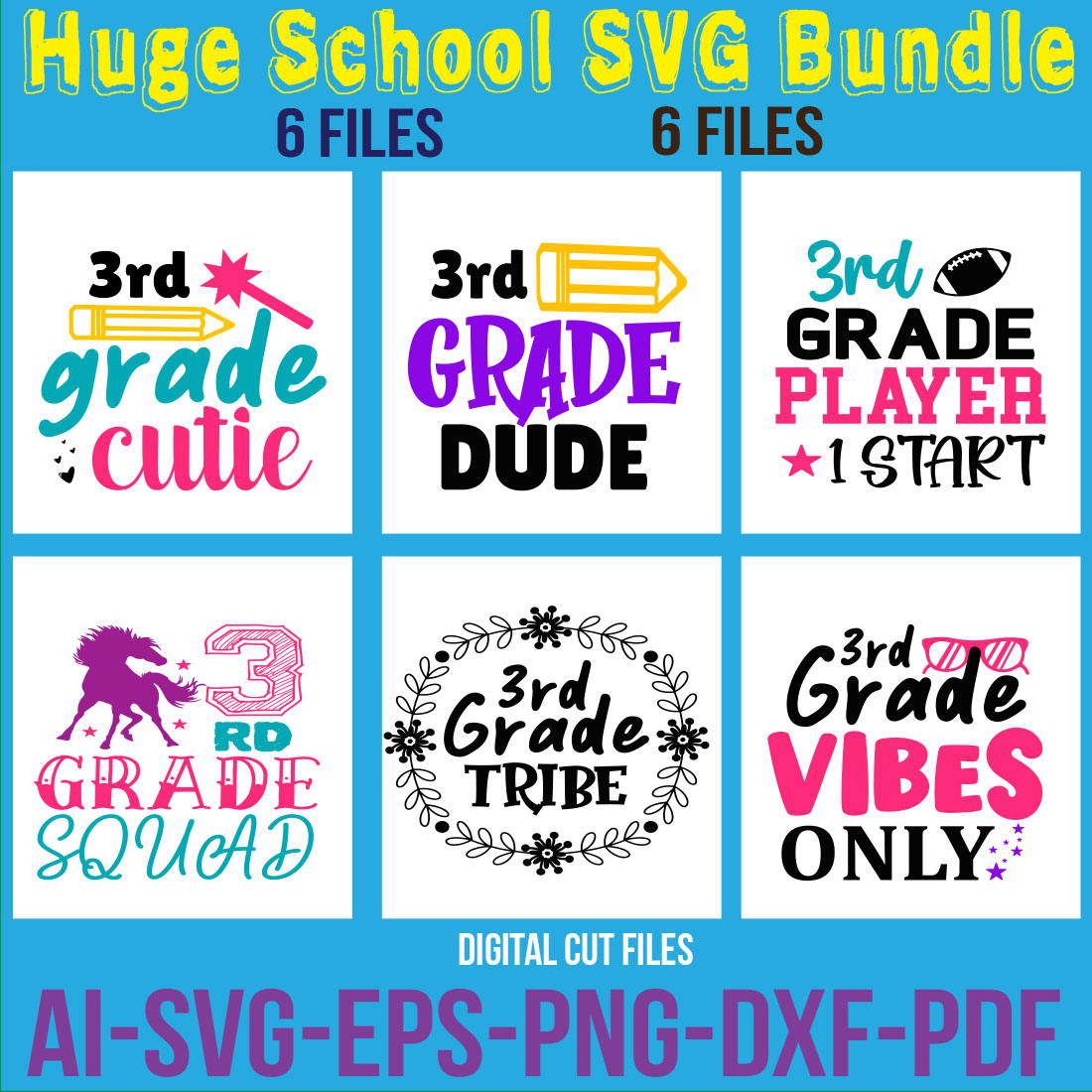 Huge School SVG Bundle cover image.