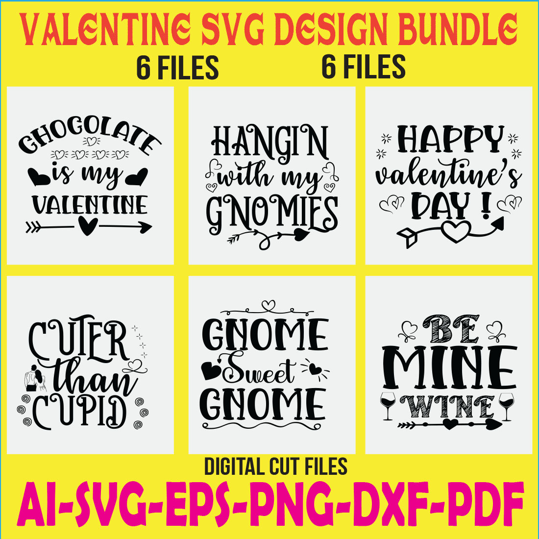 Valentine SVG Design Bundle cover image.