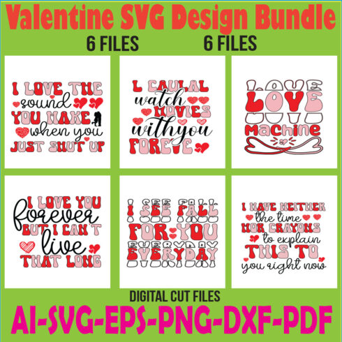 Valentine SVG Design Bundle cover image.