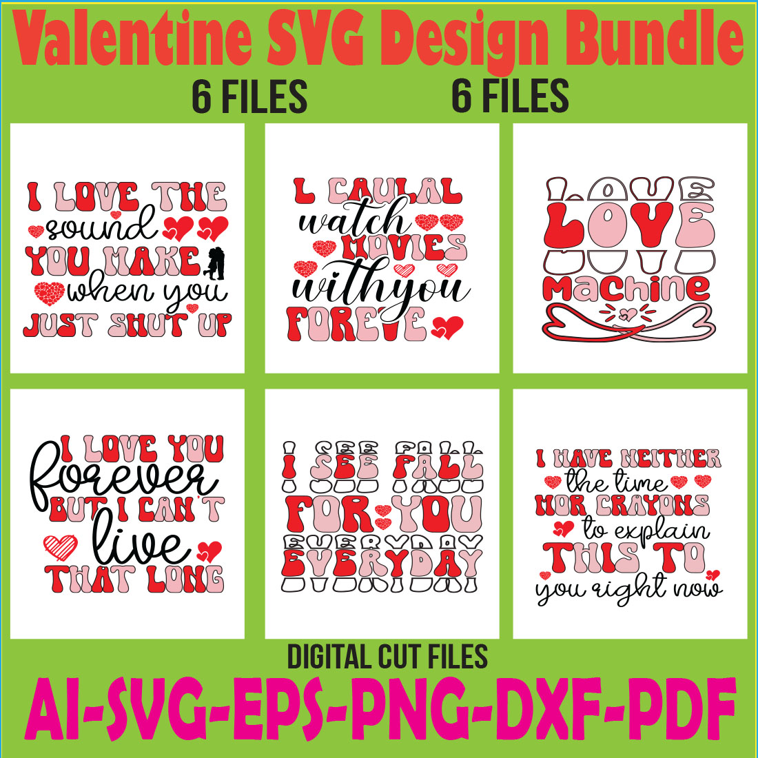 Valentine SVG Design Bundle cover image.