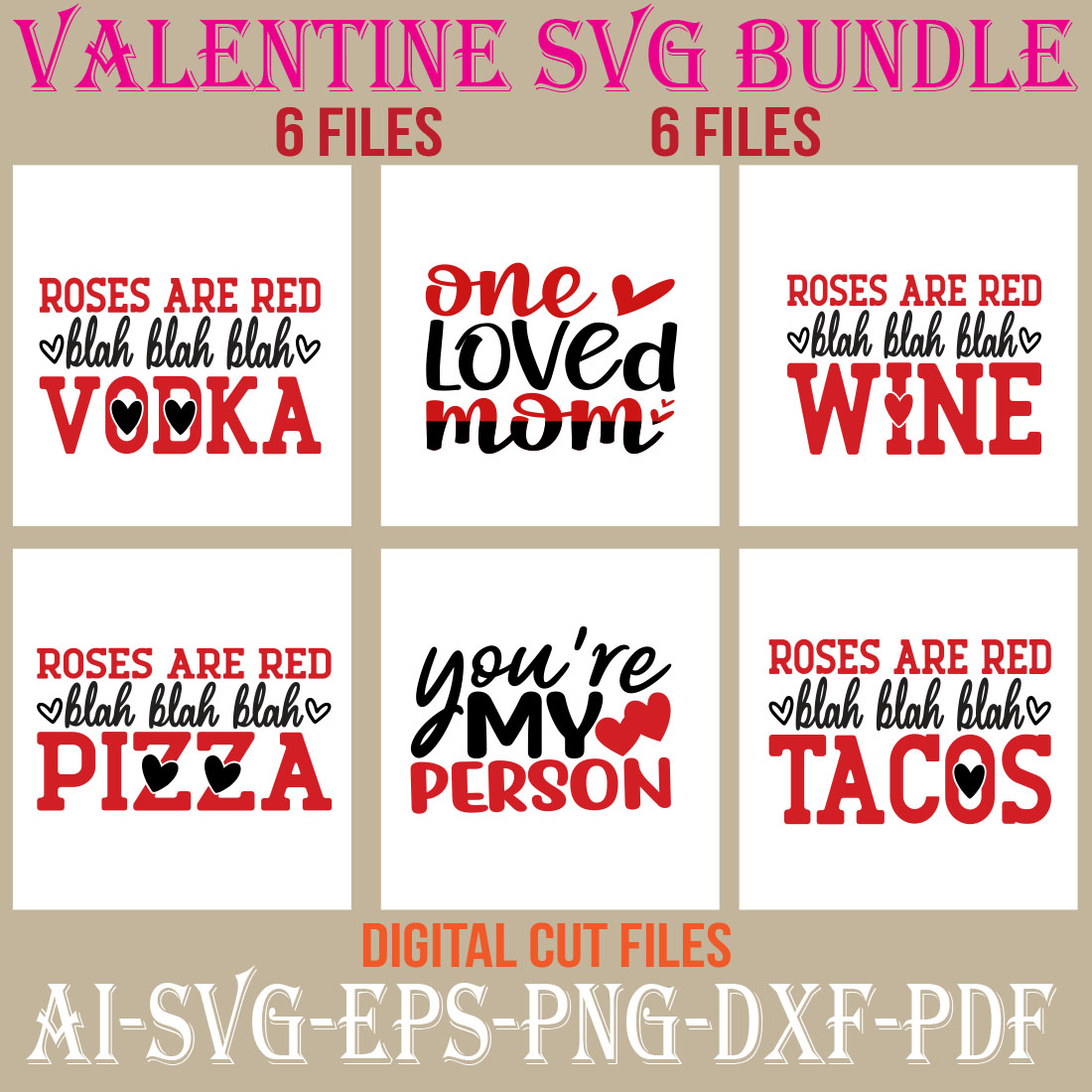 Valentine SVG Bundle cover image.