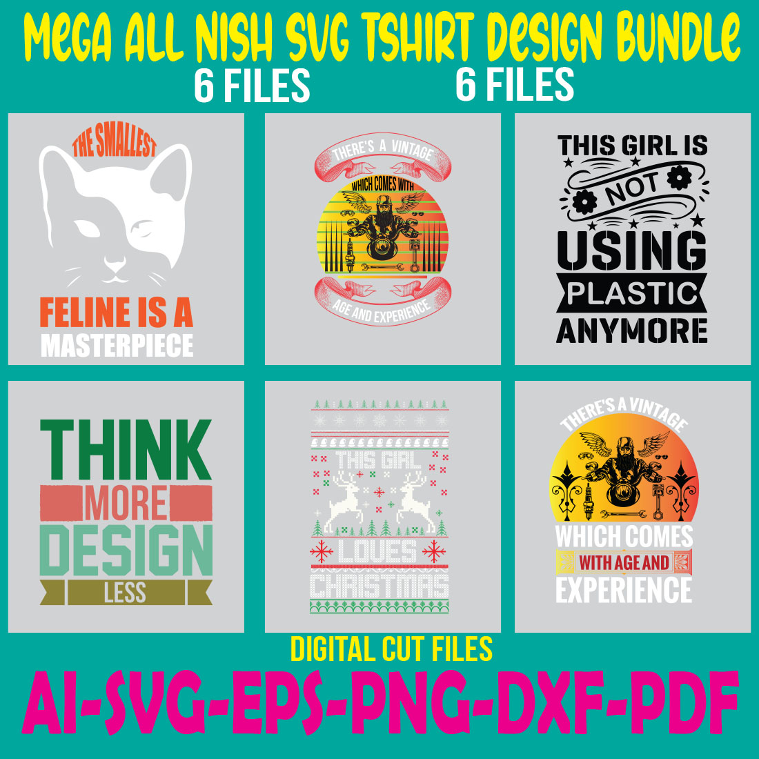 Mega All Nish SVG Tshirt Design Bundle cover image.