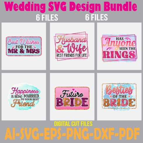 Wedding SVG Design Bundle cover image.