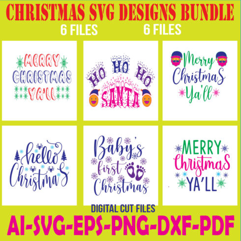 Christmas SVG Designs Bundle cover image.