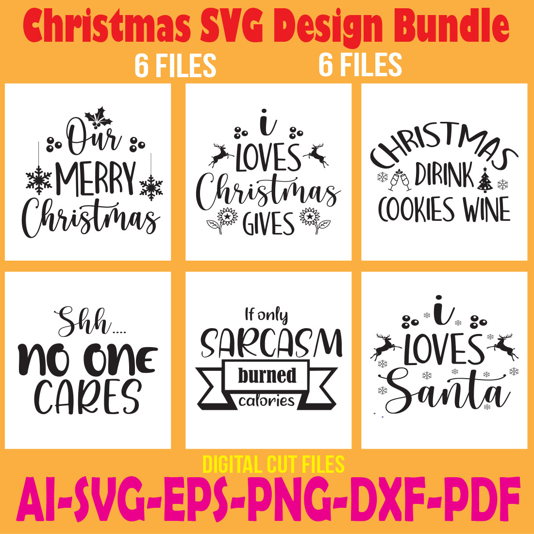 Christmas SVG Design Bundle cover image.