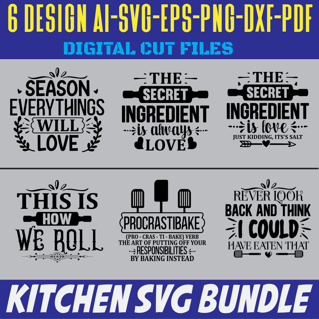 Kitchen SVG Bundle cover image.