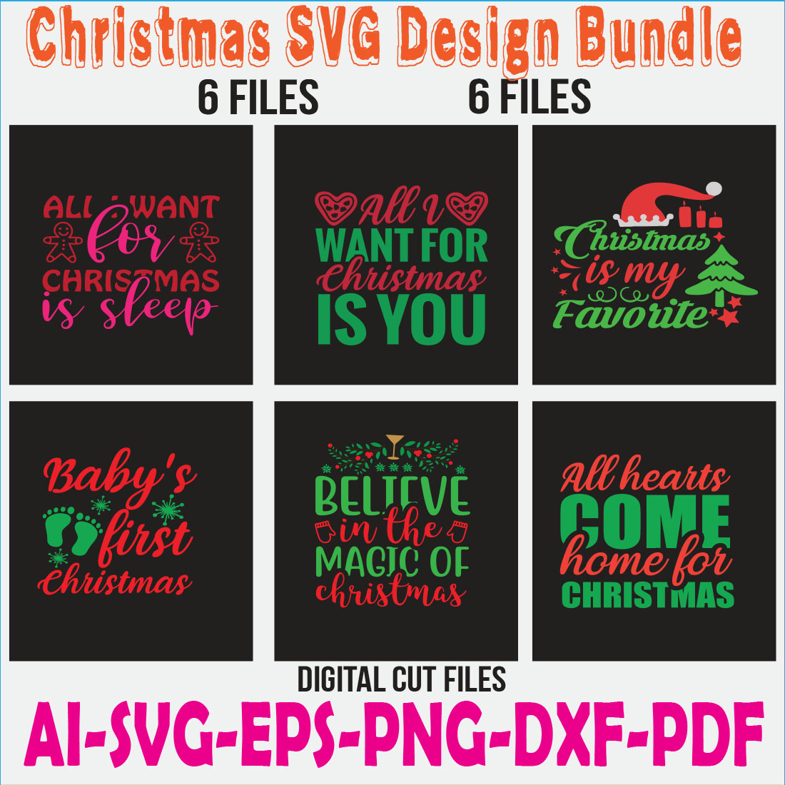 Christmas SVG Design Bundle cover image.