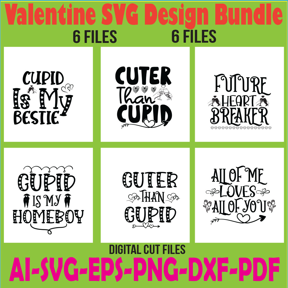 Valentine SVG Design Bundle cover image.