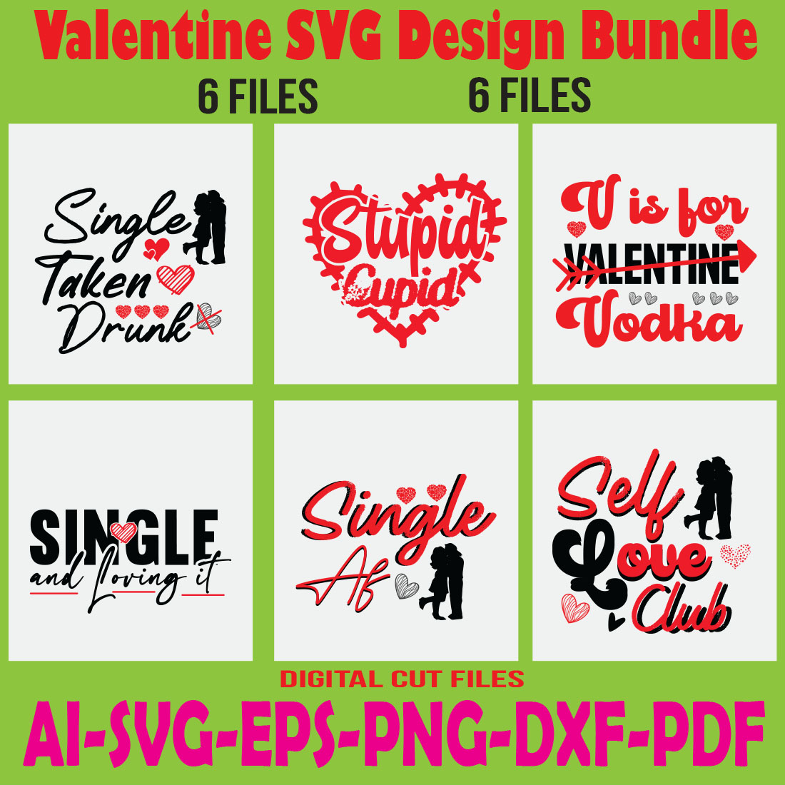 Valentine SVG Design Bundle cover image.