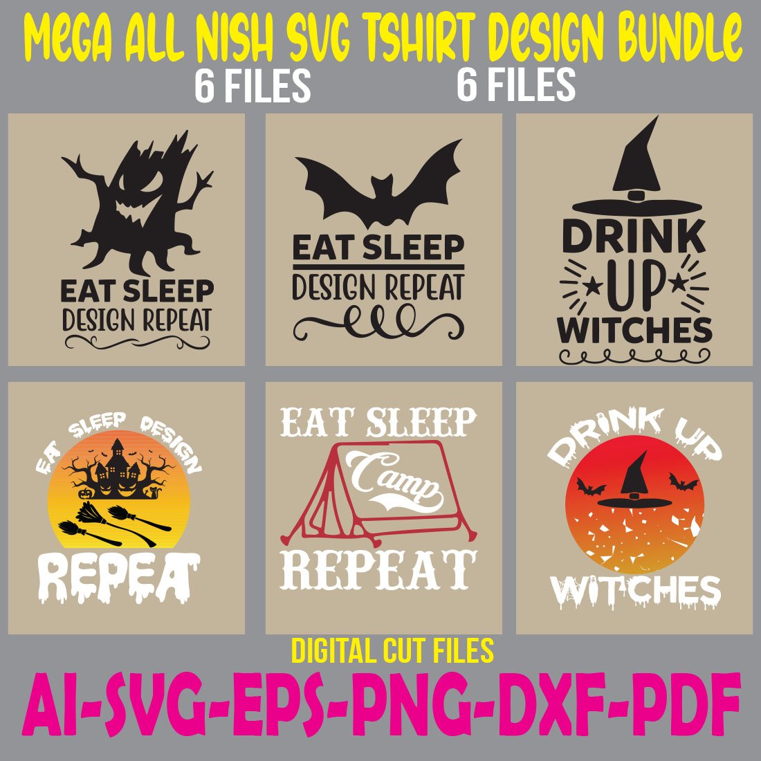 Mega All Nish SVG Tshirt Design Bundle cover image.