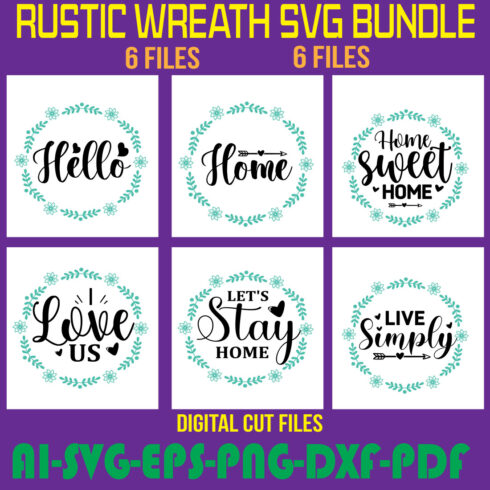 Rustic Wreath SVG Bundle cover image.