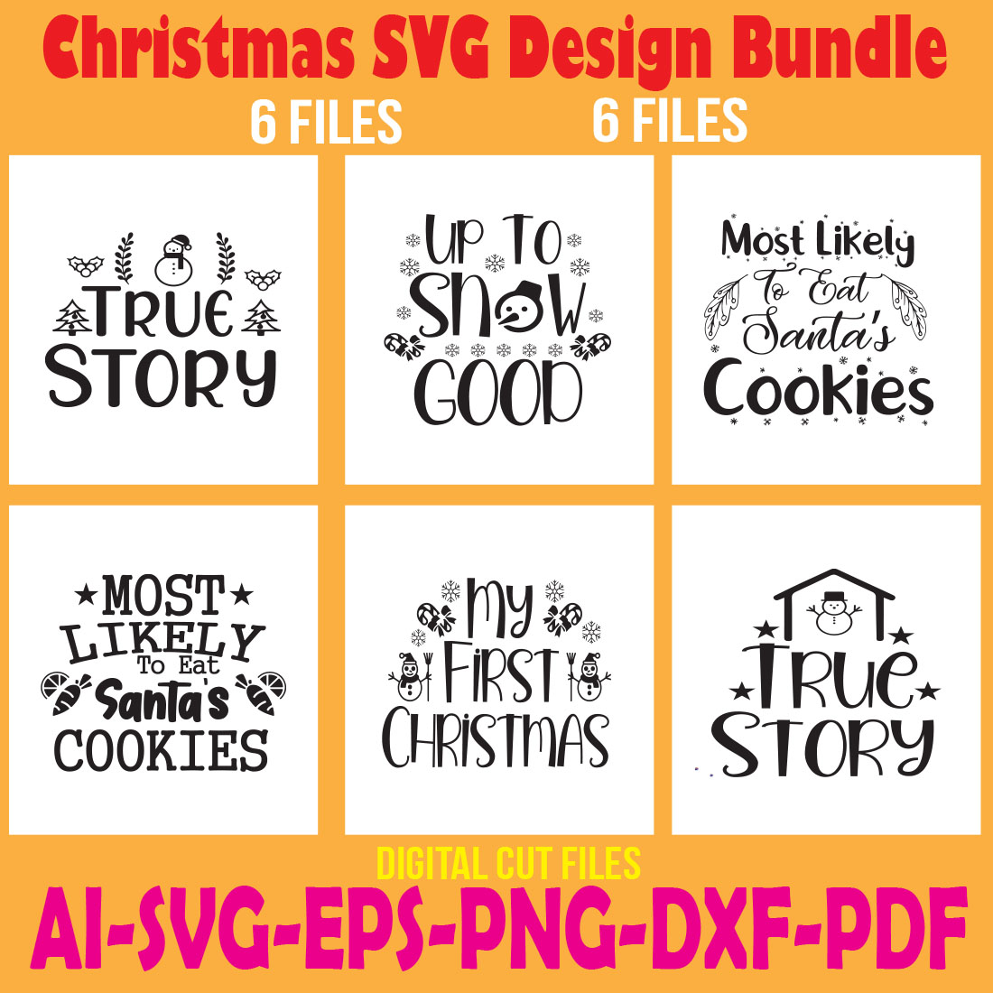 Christmas SVG Design Bundle cover image.