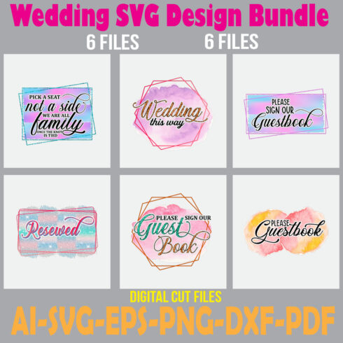 Wedding SVG Design Bundle cover image.