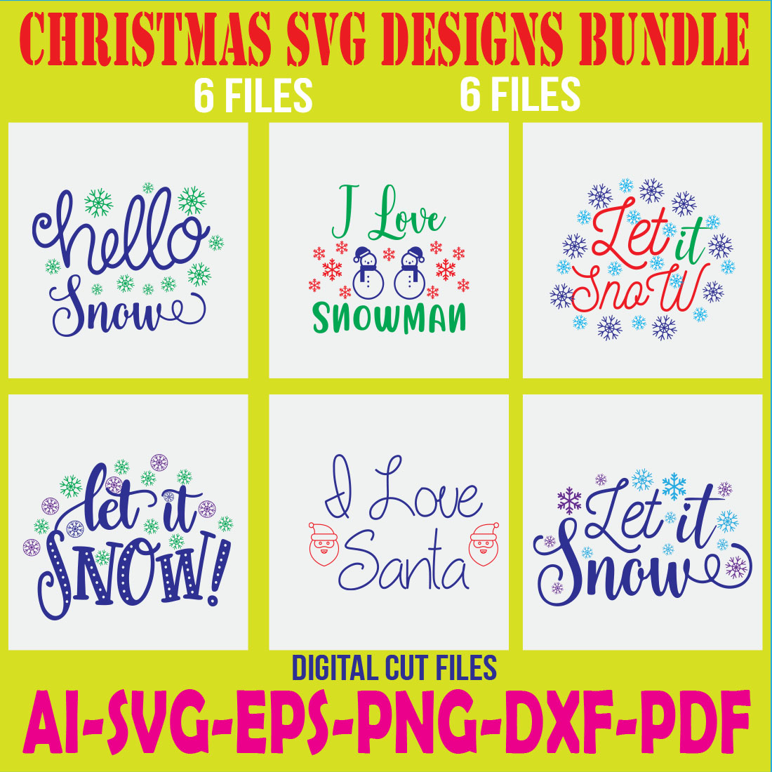 Christmas SVG Designs Bundle cover image.