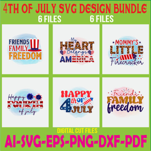 4th of July SVG Design Bundle cover image.