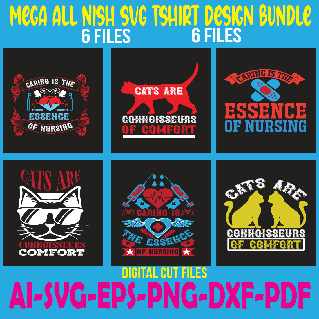 Mega All Nish SVG Tshirt Design Bundle cover image.