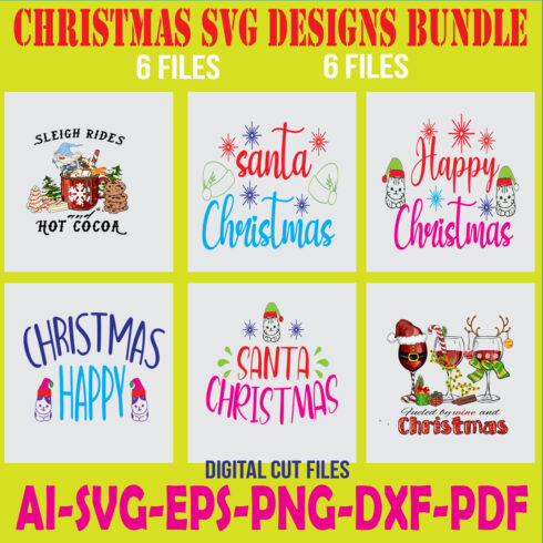 Christmas SVG Designs Bundle cover image.