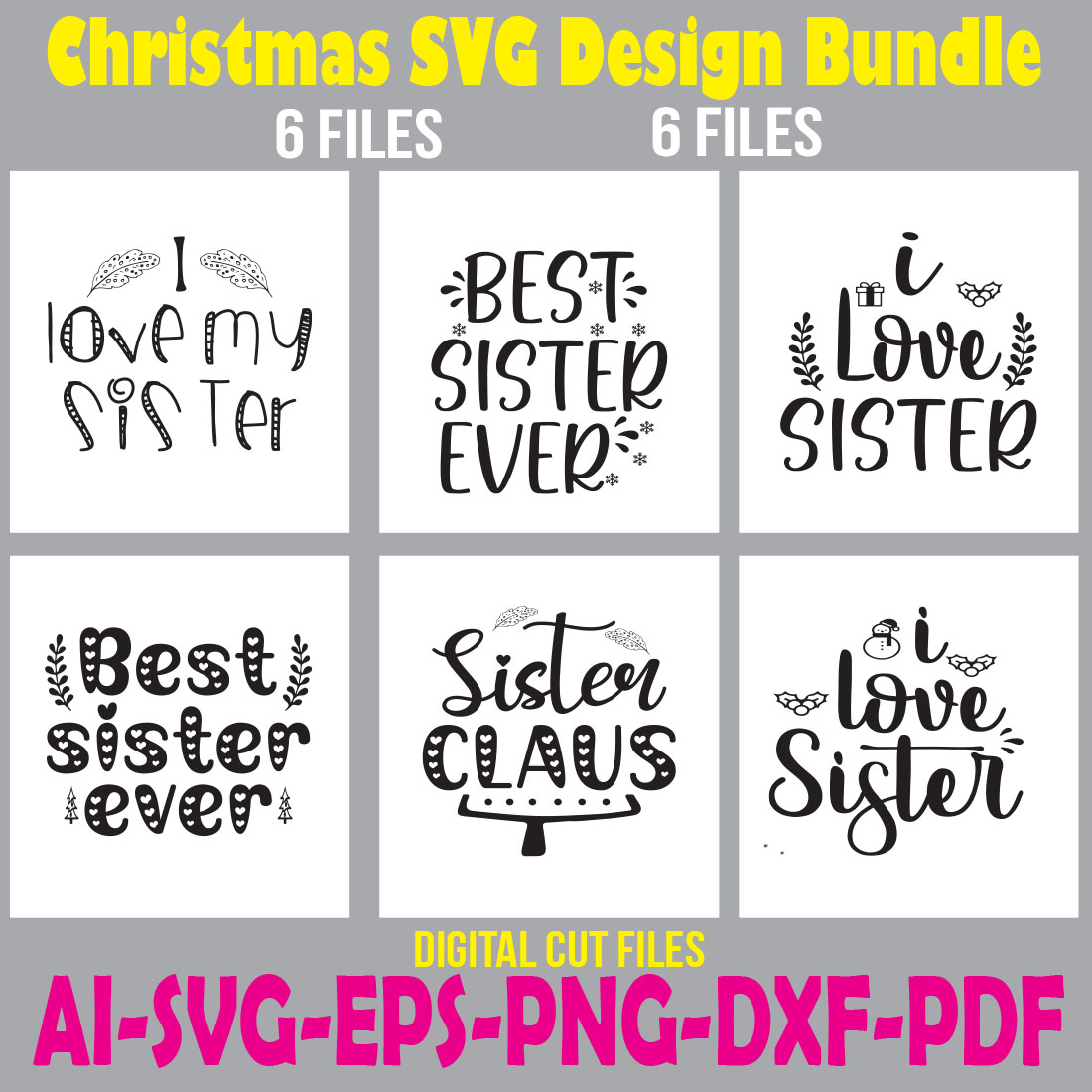 Christmas SVG Design Bundle cover image.