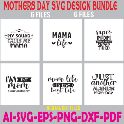 Mothers Day SVG Design Bundle cover image.