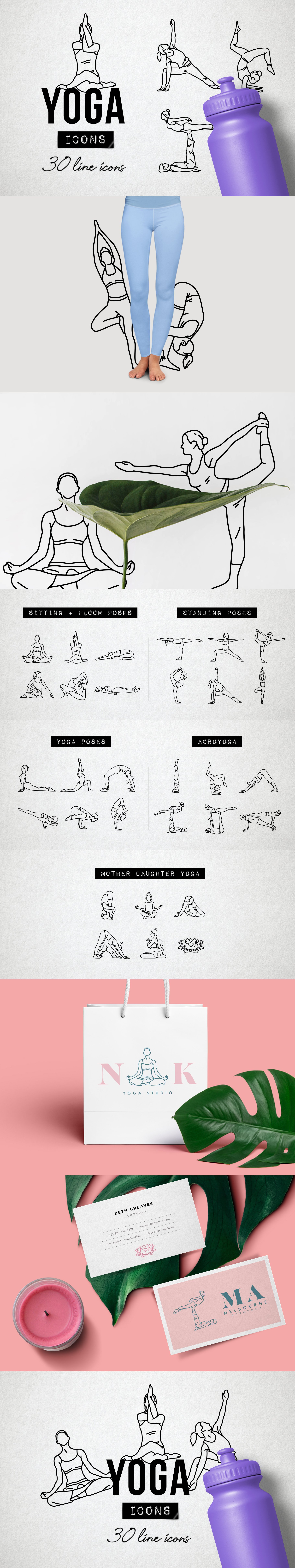 Fitness and Yoga Icons Pack cover image.